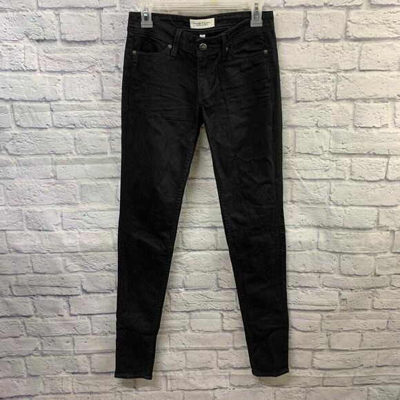 Habitual Jeans Womens 27 Black Mid Rise Skinny Jeans Zipper Hem‎ - Picture 1 of 6